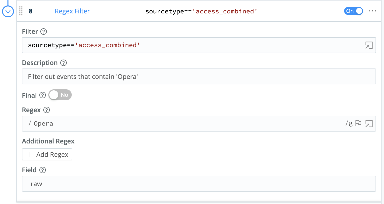 Defining the Regex Filter Function