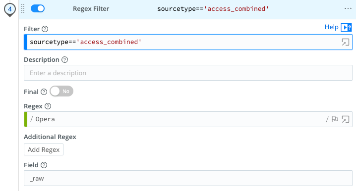Defining the Regex Filter Function