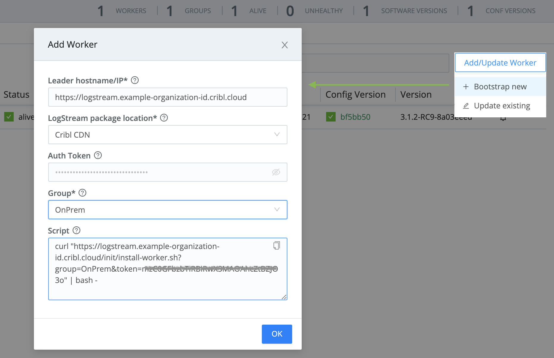 Add/Bootstrap Worker UI option (composite)