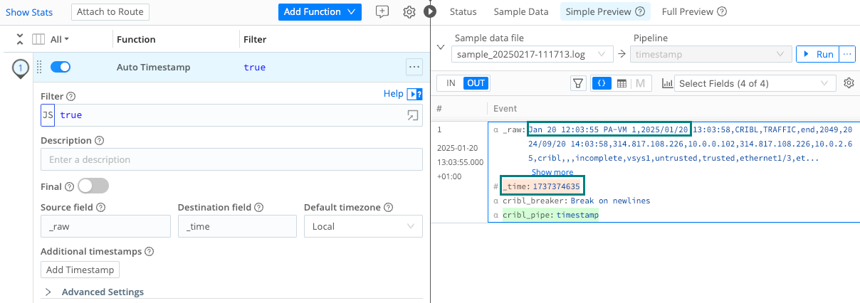 Auto Timestamp Basic Example