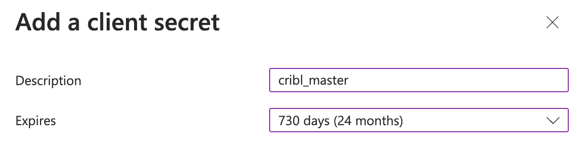 Adding a client secret