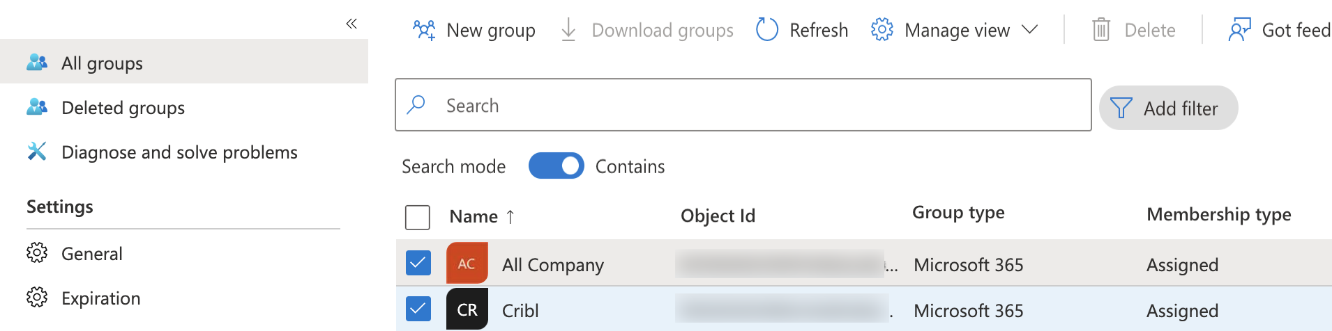 Microsoft Entra ID groups&mldr;