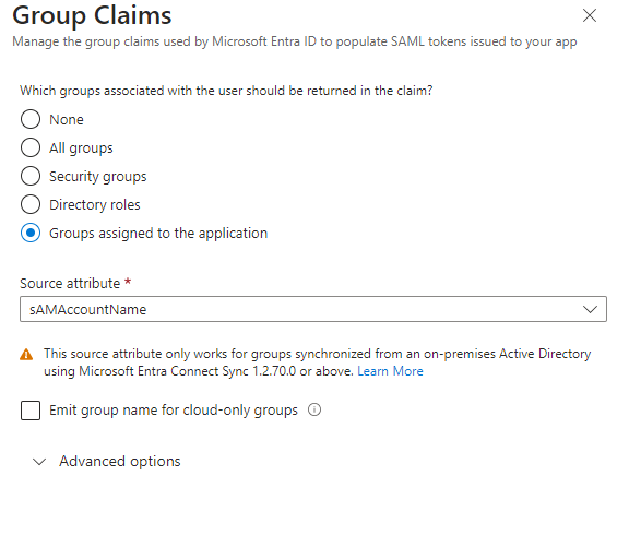 Editing the groups claim