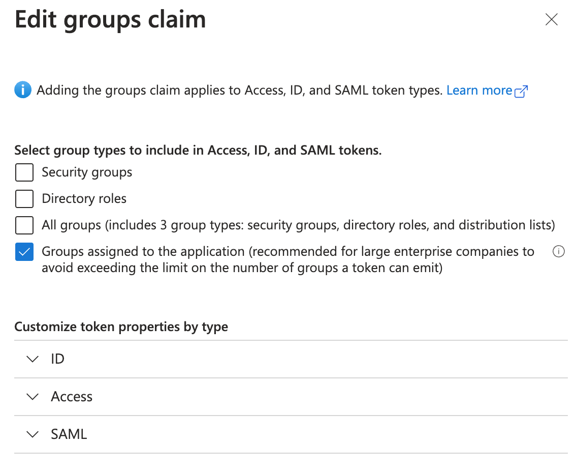 Editing the groups claim