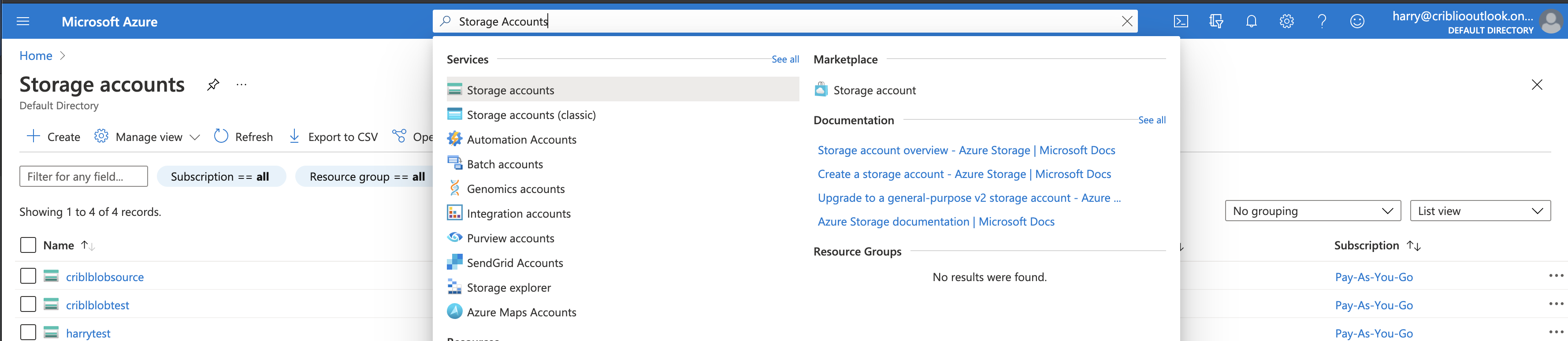 Accessing your storage account