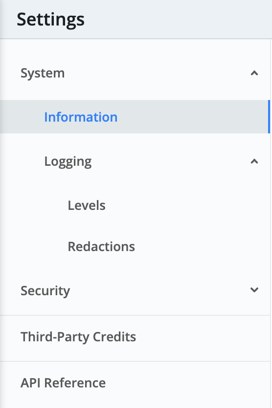 Cribl.Cloud&rsquo;s Settings navigation