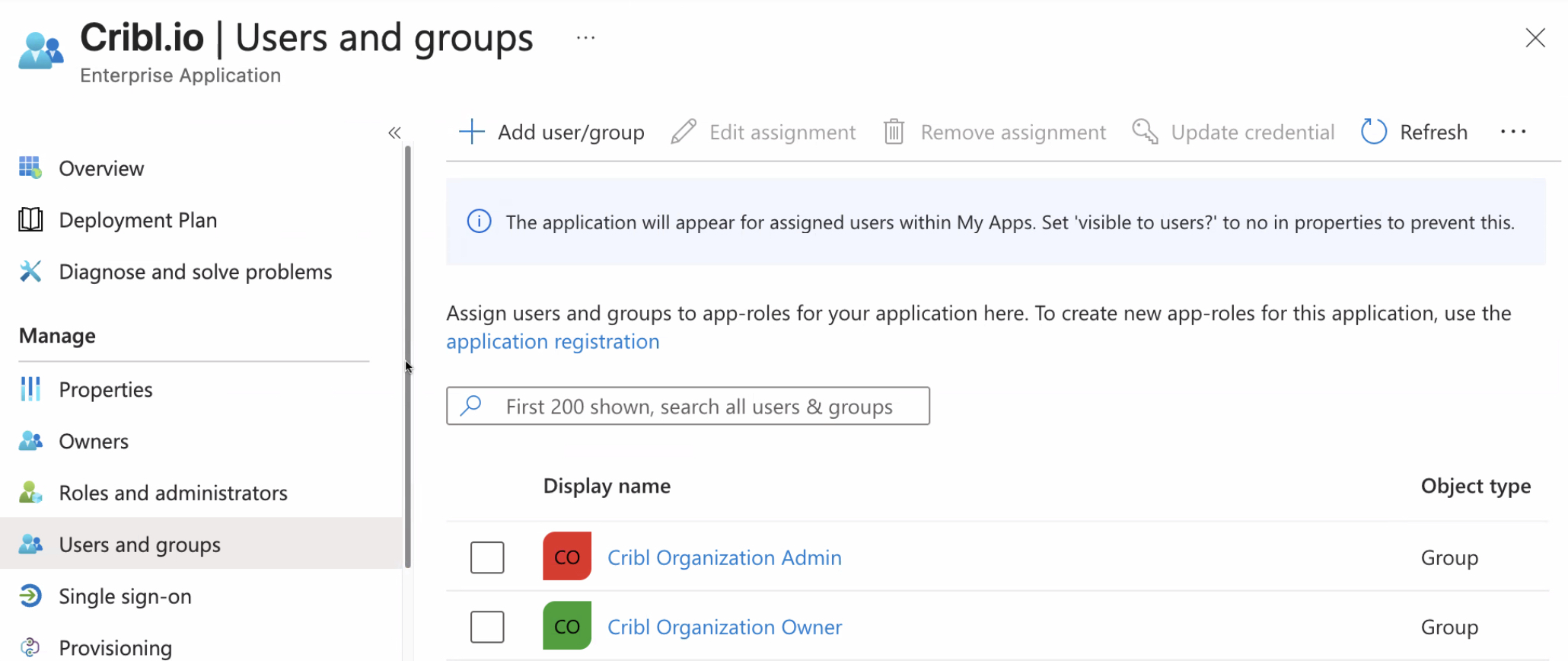 Mapping Microsoft Entra ID groups to Cribl.Cloud Roles