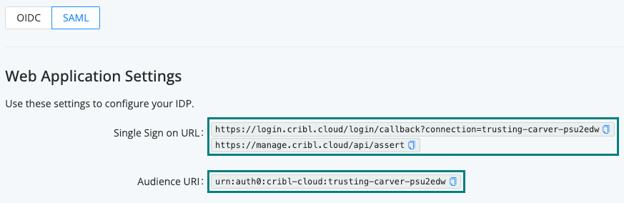 SSO information for configuring Entra ID