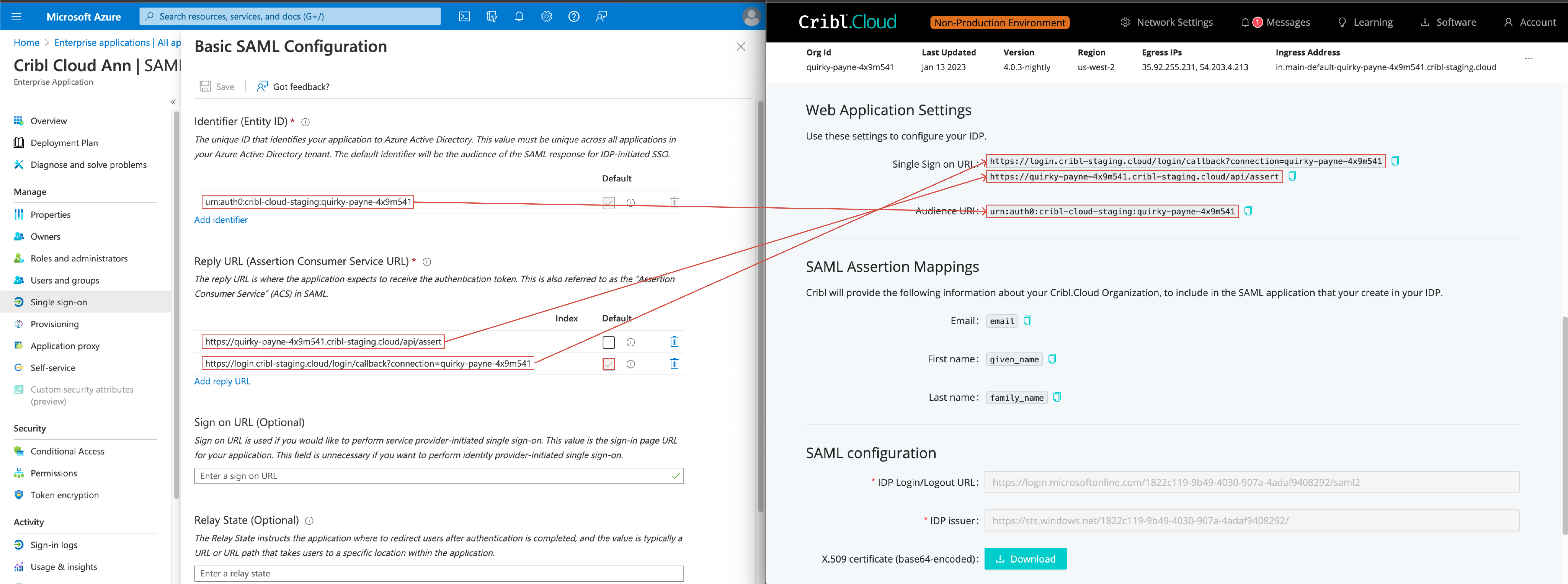 Configuring SSO in Azure AD