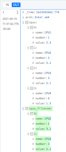 Code Function example: JSON Filter