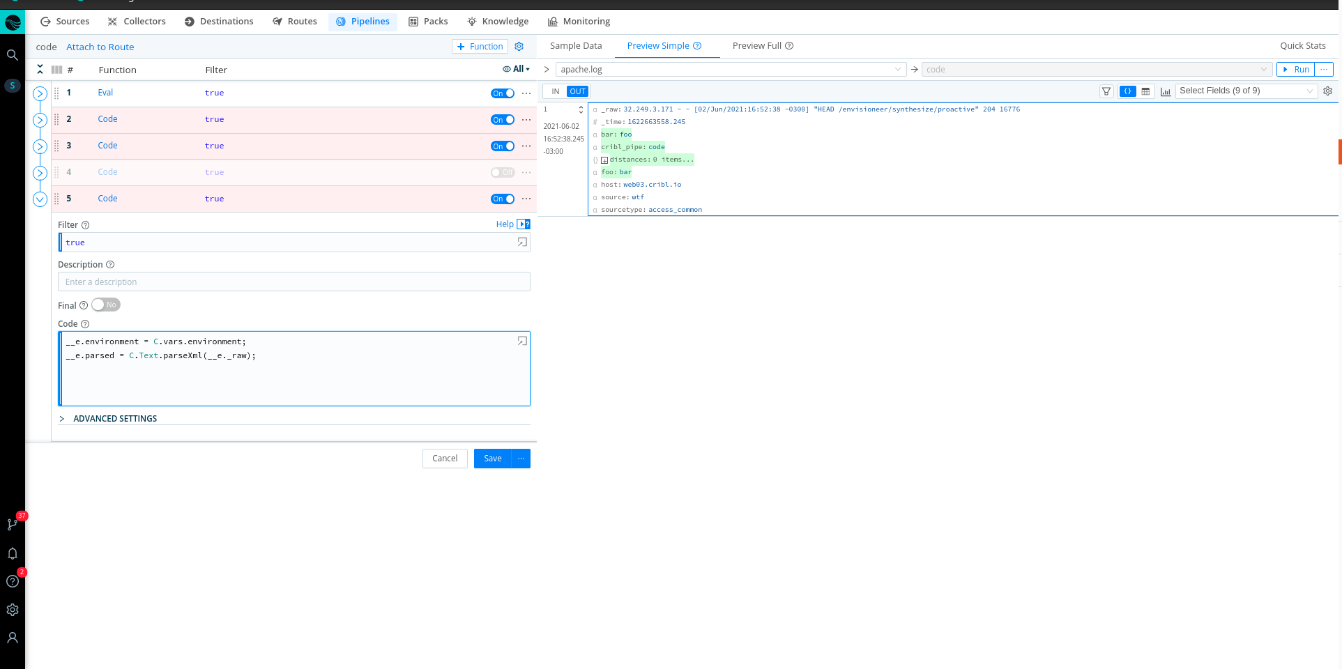 The global C.* object of a Code Function