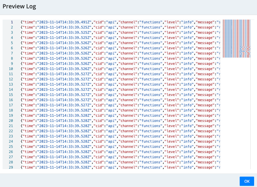 Log messages from a Code Function