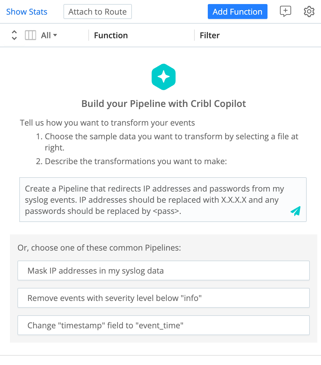 Sample Pipeline prompt
