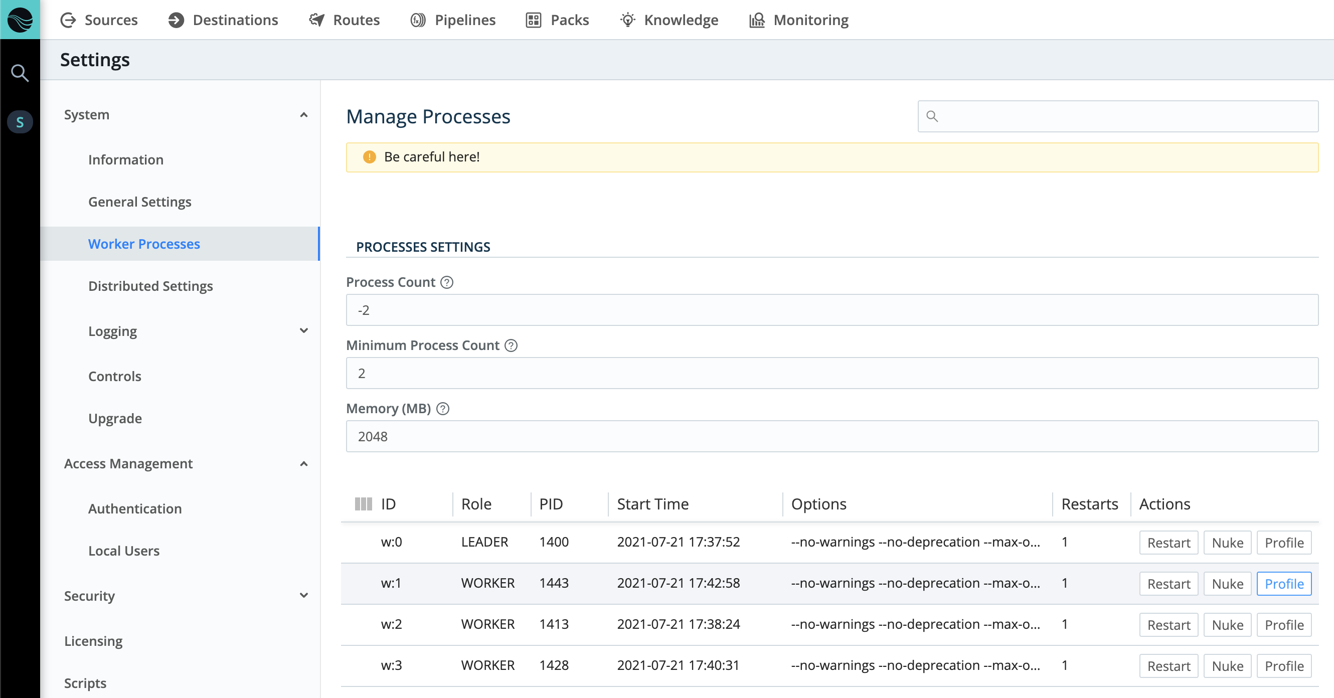 Worker CPU profiling (single-instance)