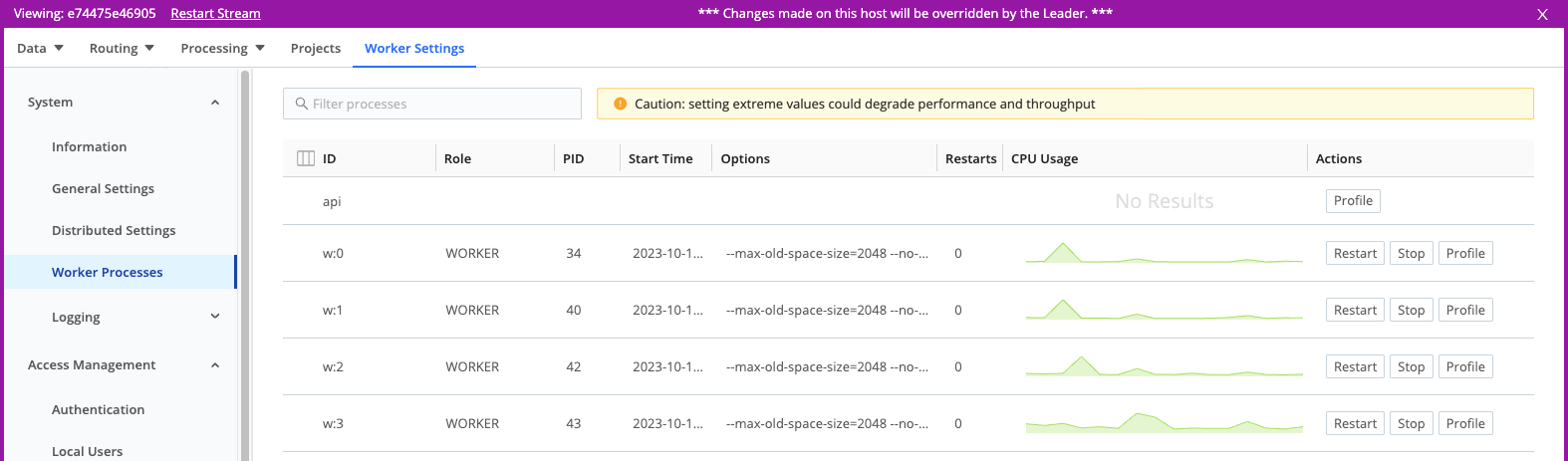 Worker CPU profiling (distributed)