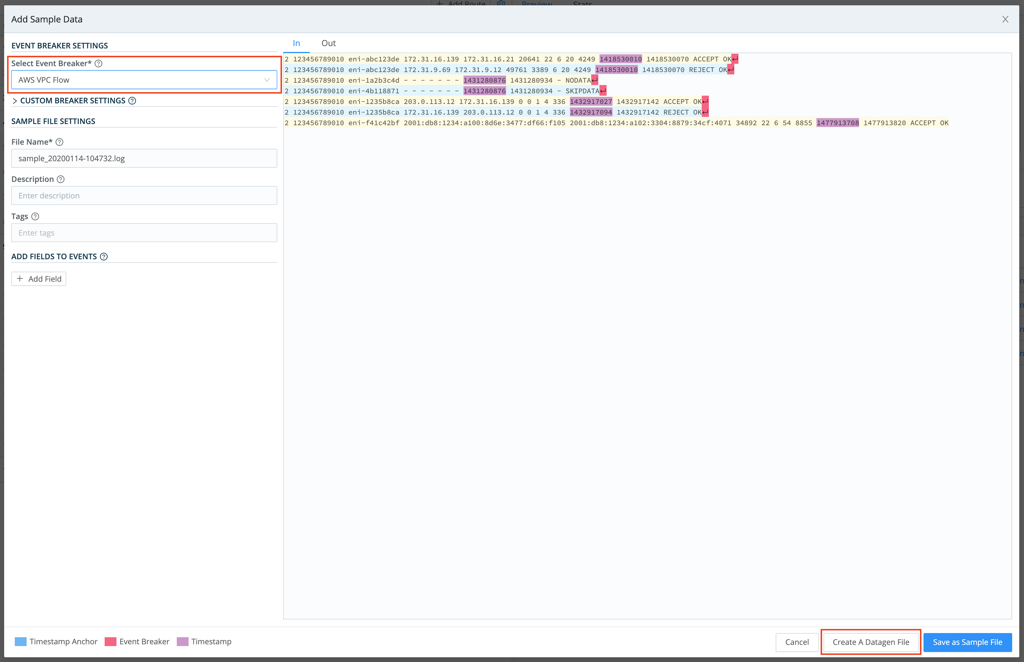 Creating a datagen template