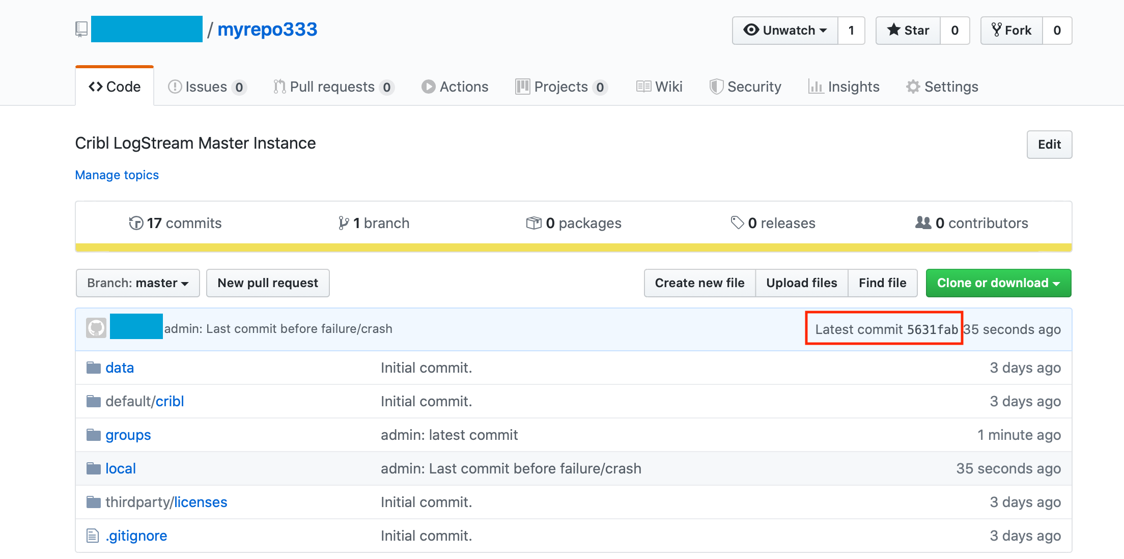 Restoring from remote repo