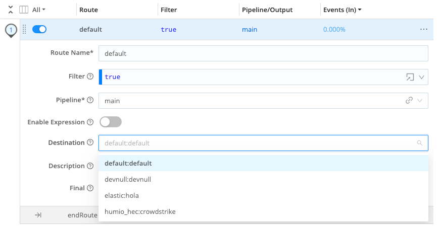 Changing a Route&rsquo;s Destination