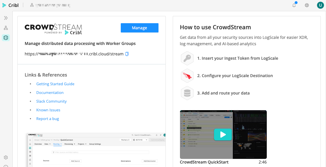 Selecting the CrowdStream app