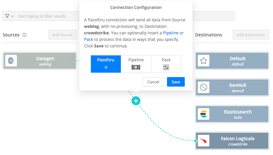 Connection-type selector in QuickConnect