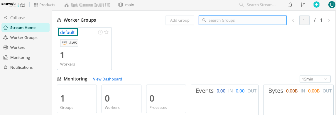 Selecting the default Group