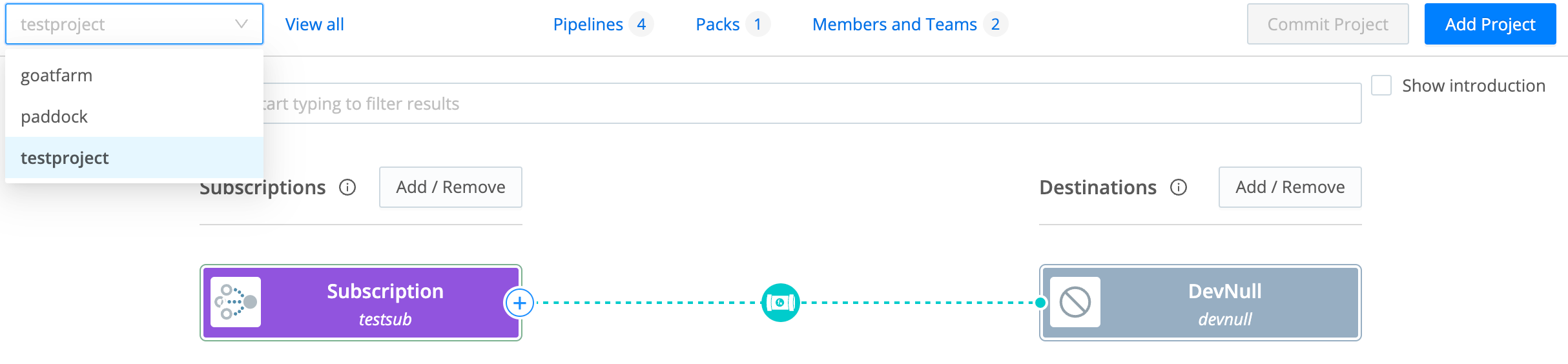 Accessing the Project view
