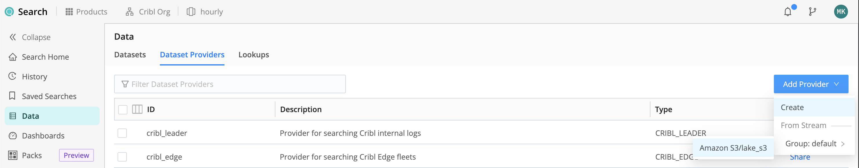 Creating a Data Lake Amazon S3 Dataset Provider