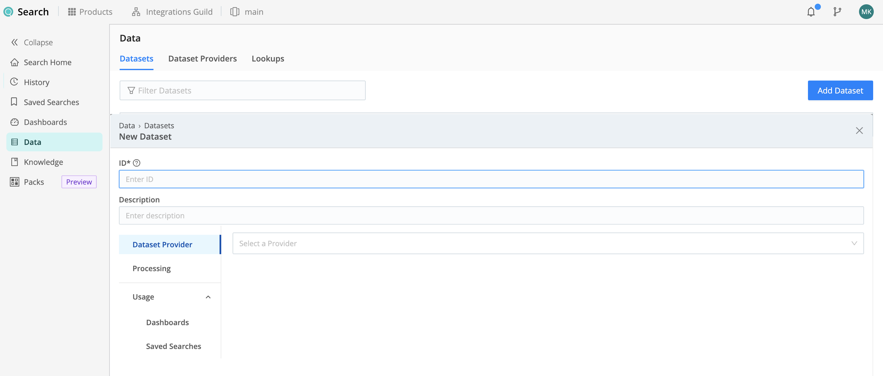 Dataset configuration