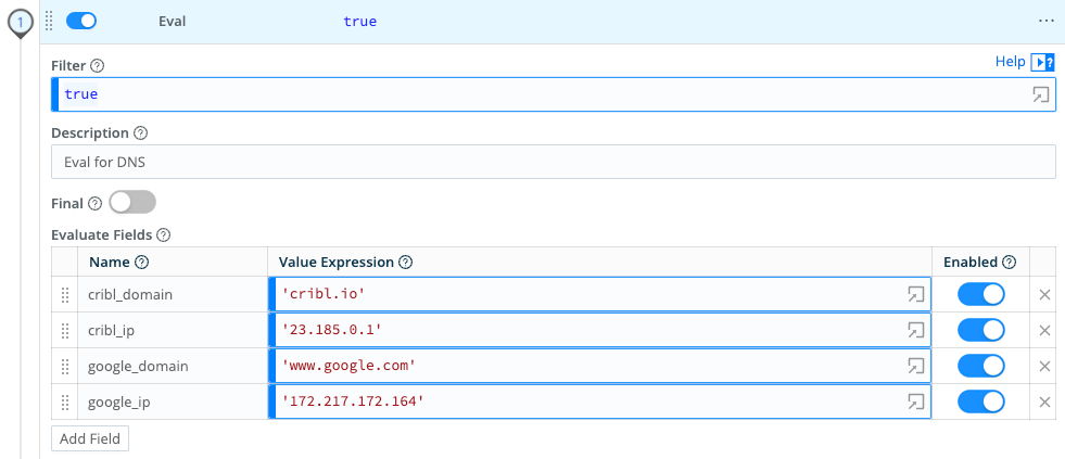 DNS Lookup: Eval Function