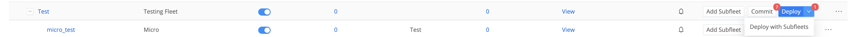 Deploy with Subfleets