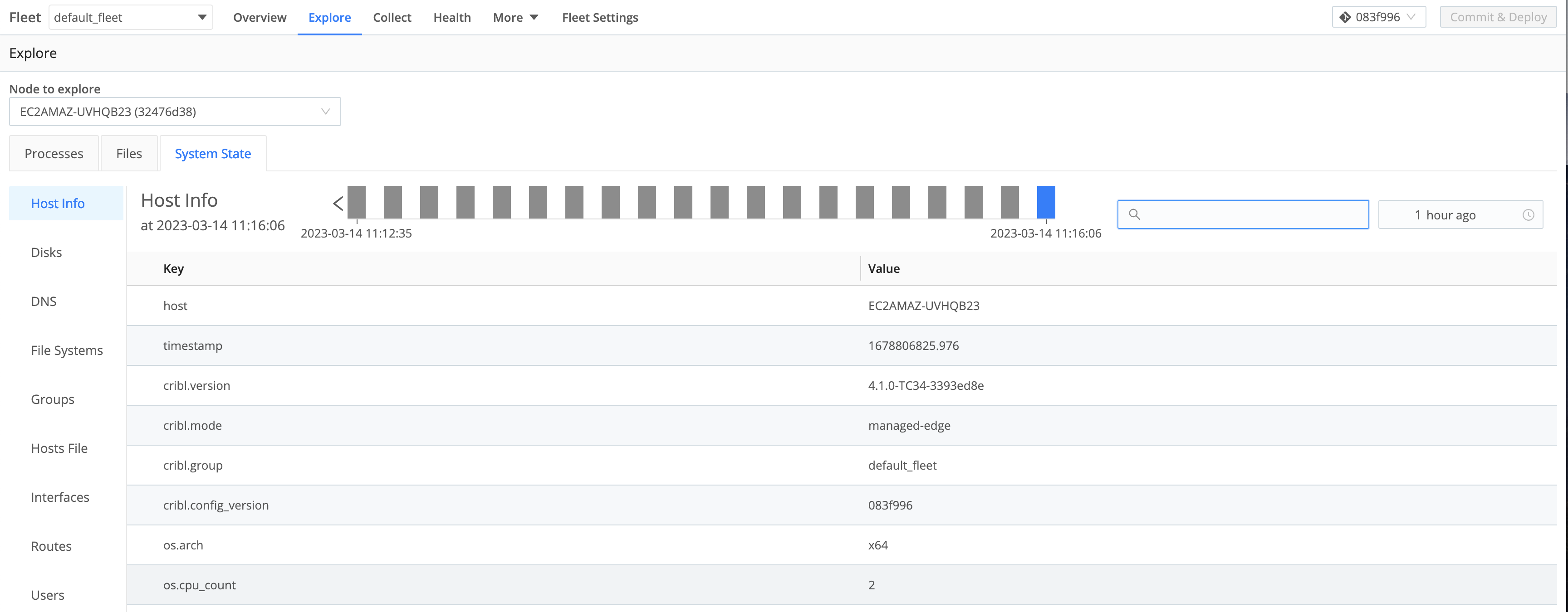 Host info / Metadata collected