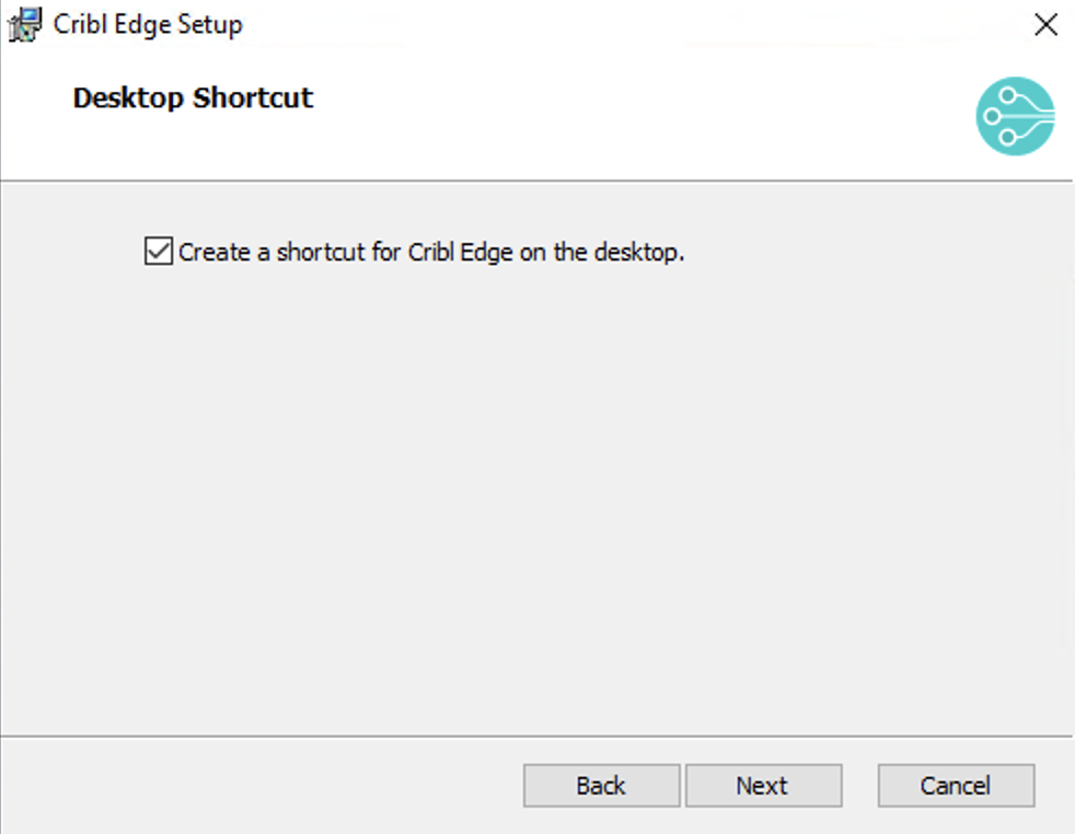 Desktop shortcut option