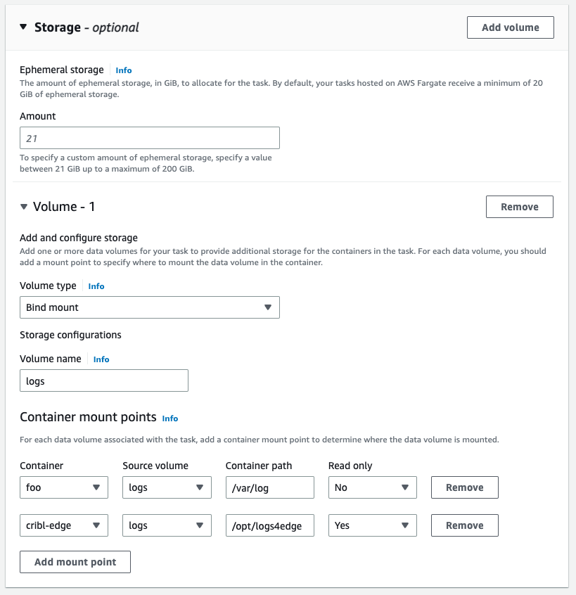 ECS Task Definition Example