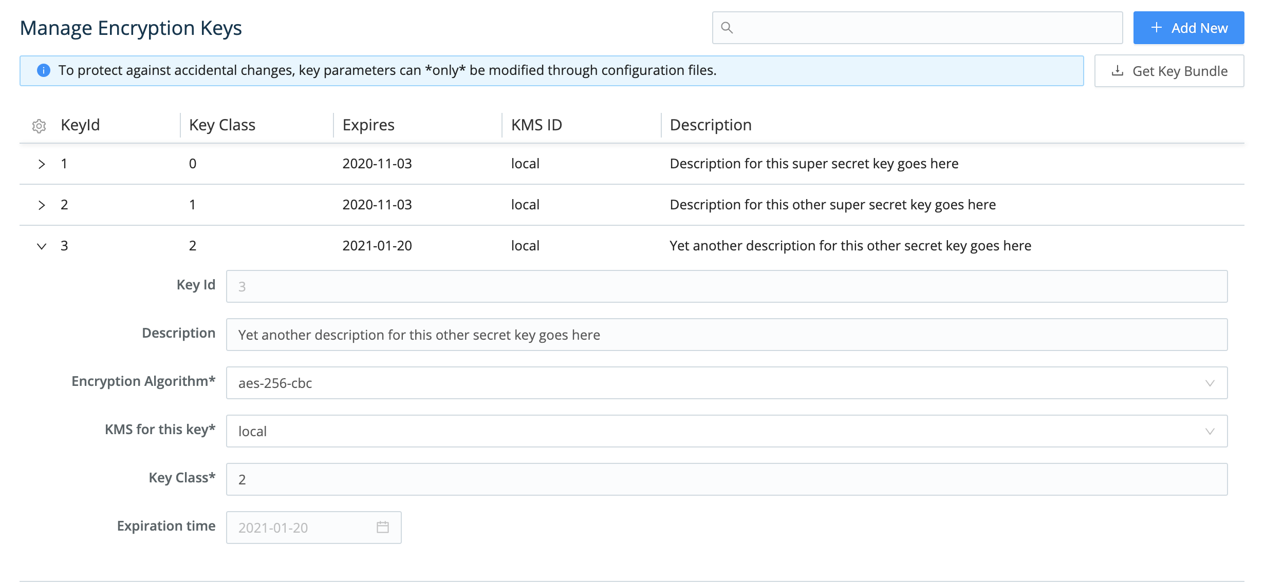 Adding a new encryption key