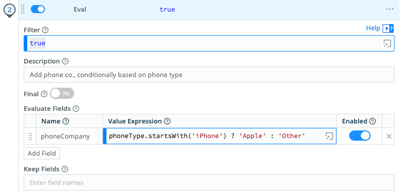 Adding a field to enrich data