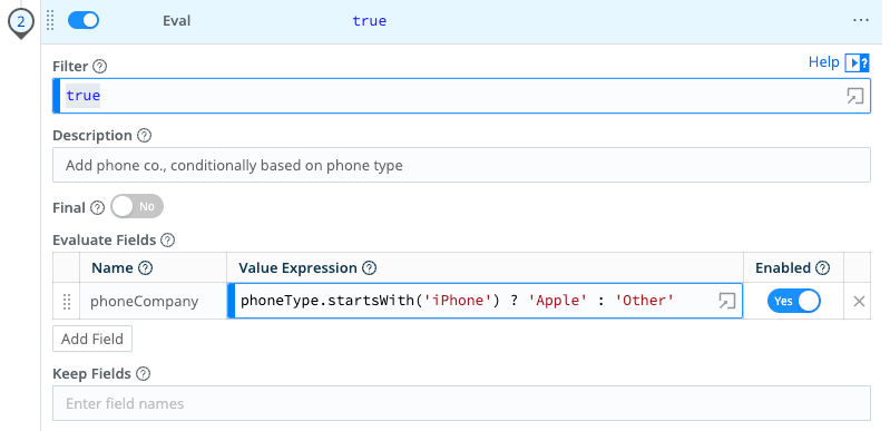 Adding a field to enrich data