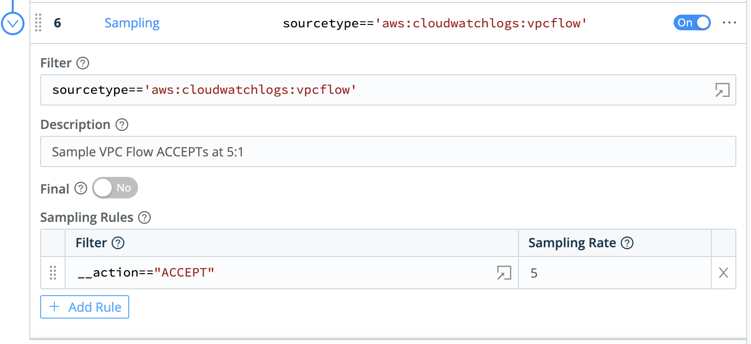 Sampling ACCEPT events