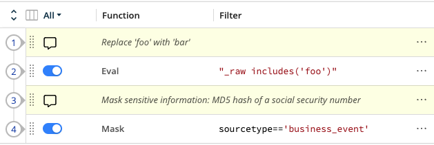 Functions stacked in a Pipeline
