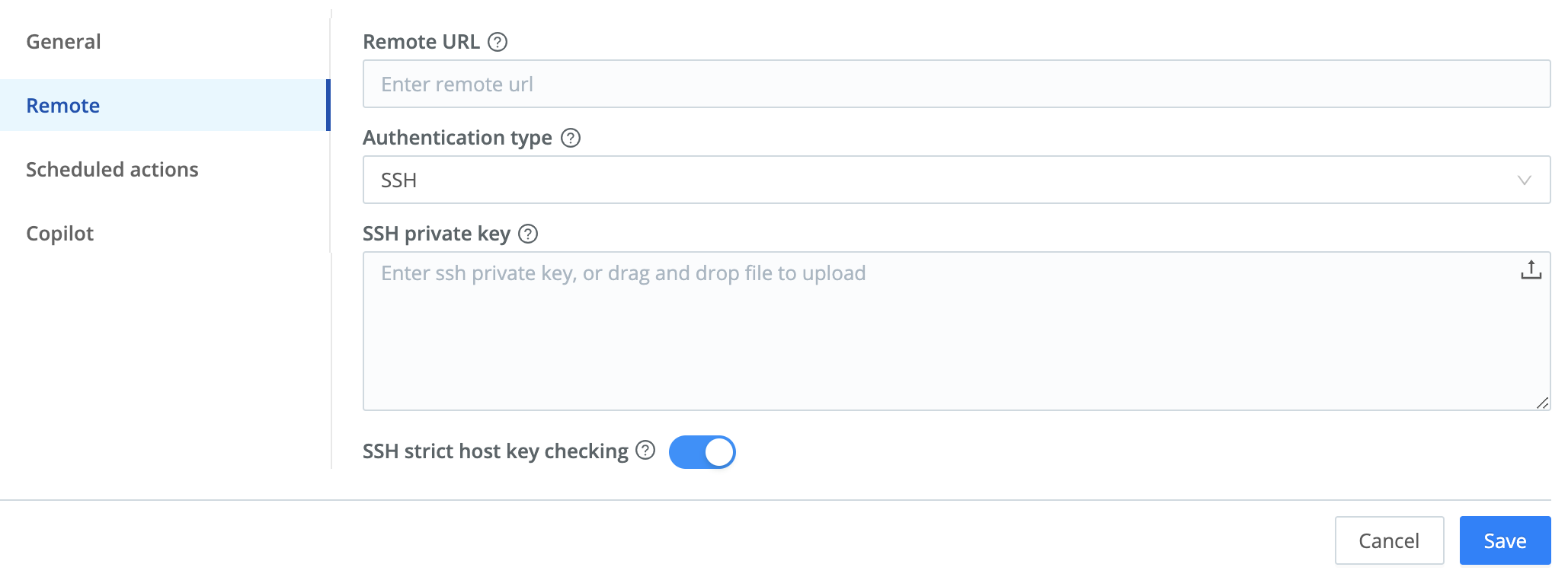 Cribl Stream Git settings