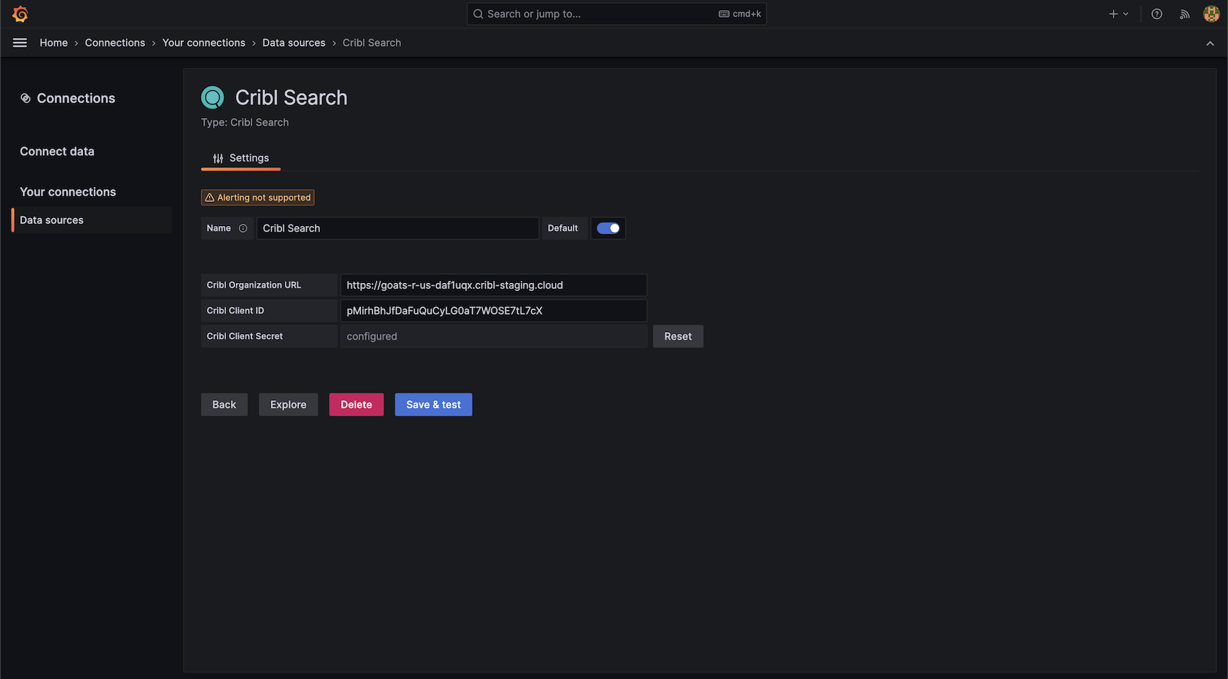 Cribl Search plugin configuration