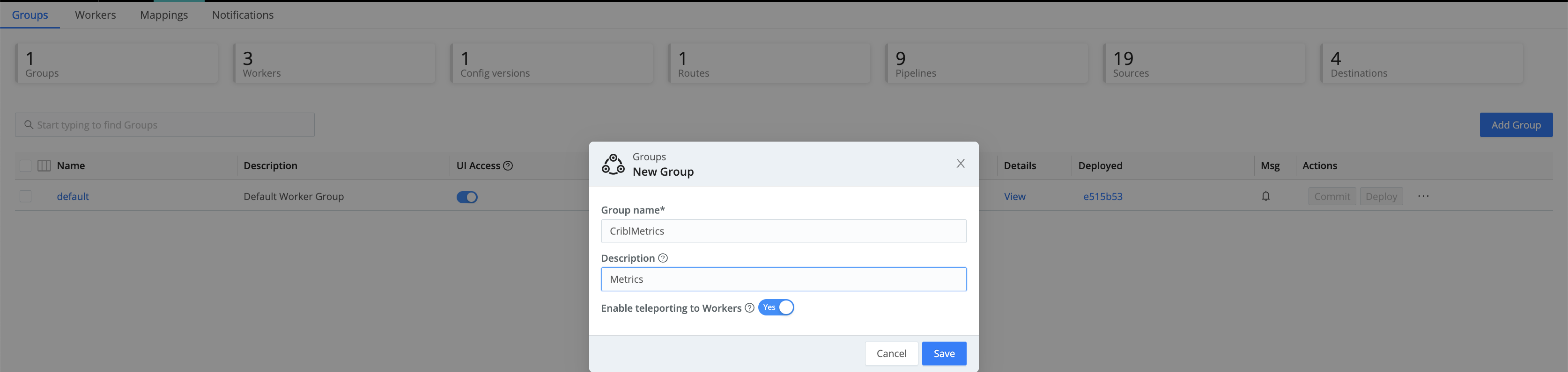 Creating a new Group
