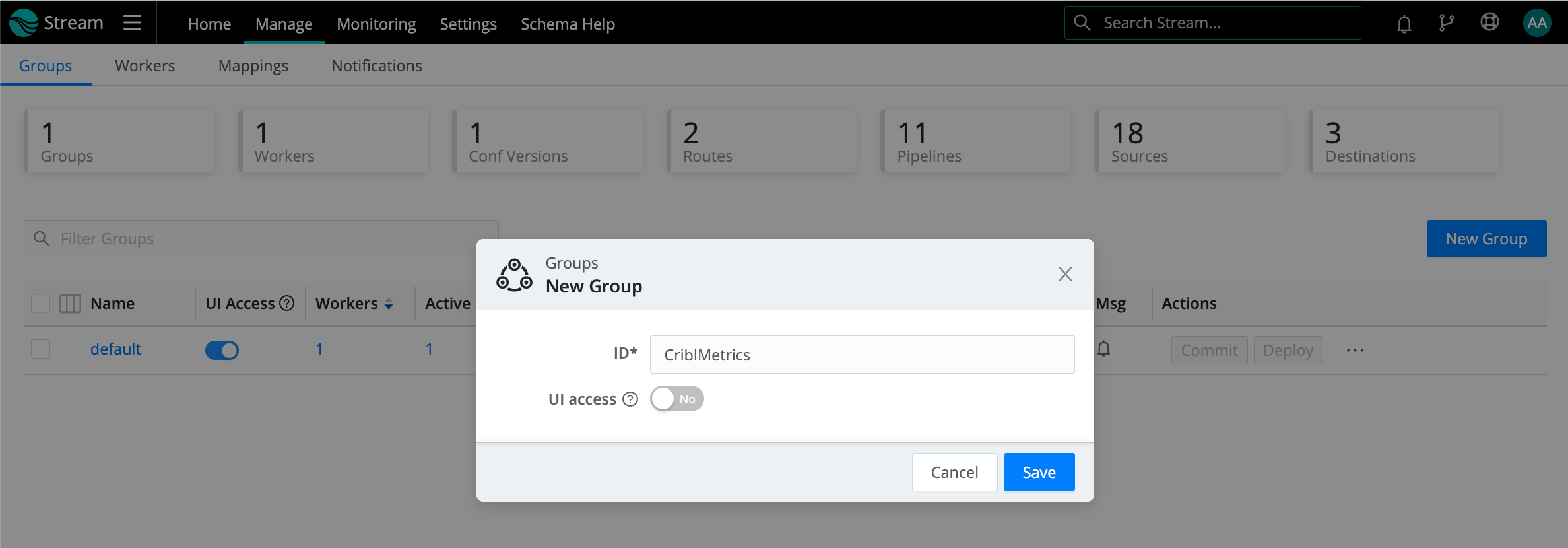 Creating a new Group