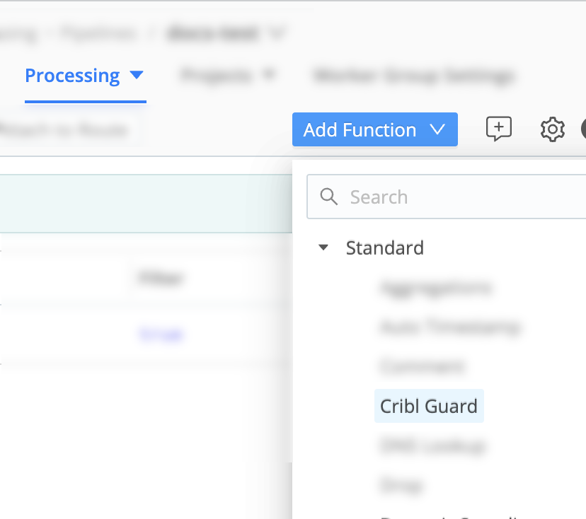 Cribl Guard Pipeline Function