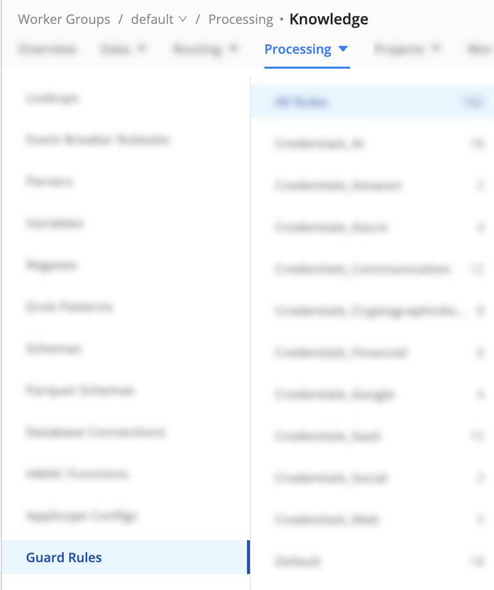 Cribl Guard knowledge object