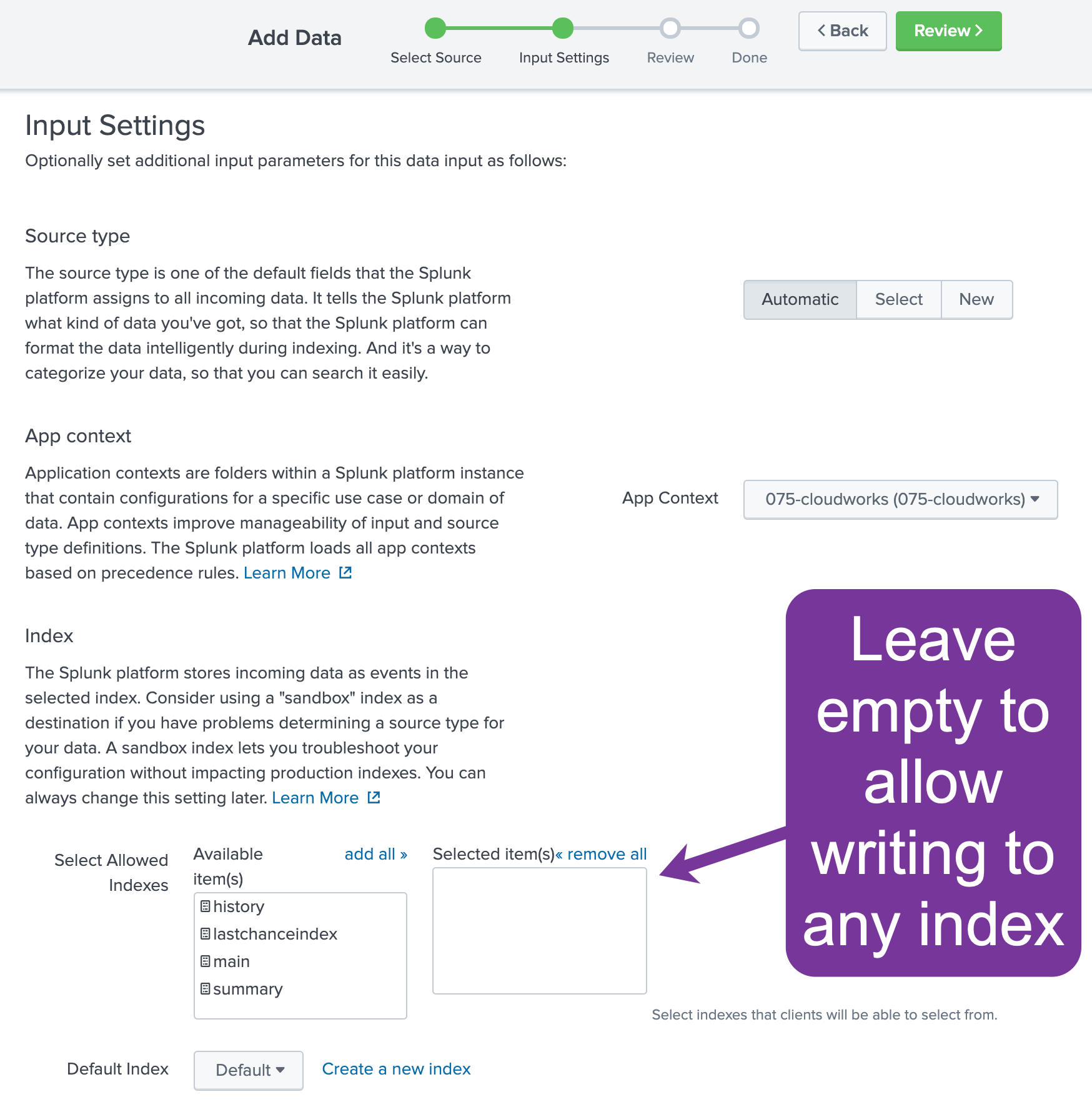 Indexes for the new token