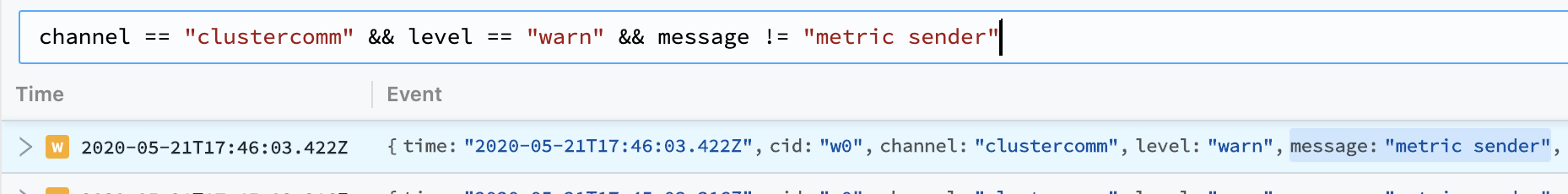 Shift-click to negate a field