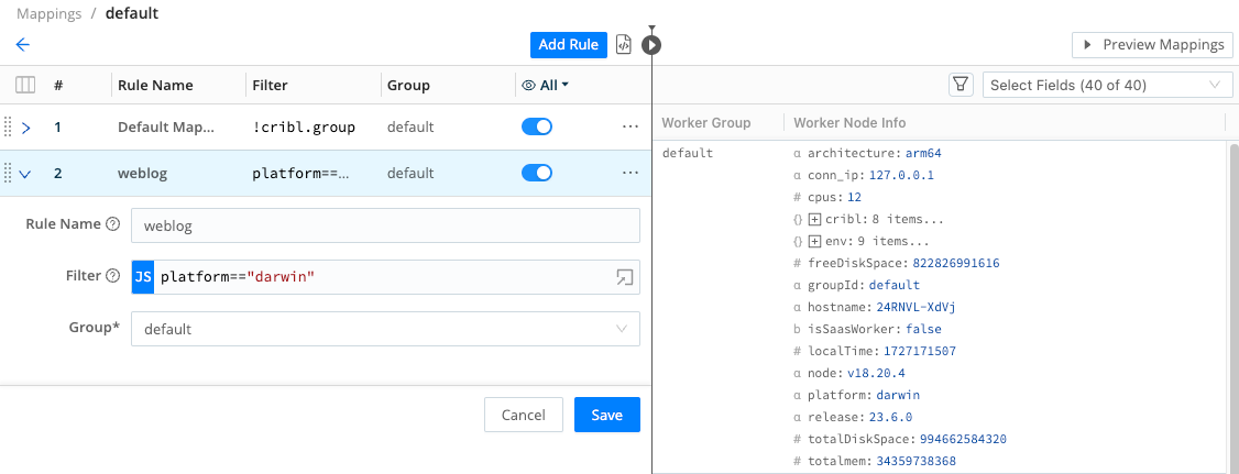 A specific Mapping Rule by Filter condition