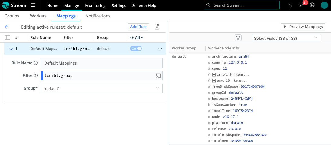 Default Mapping Rule