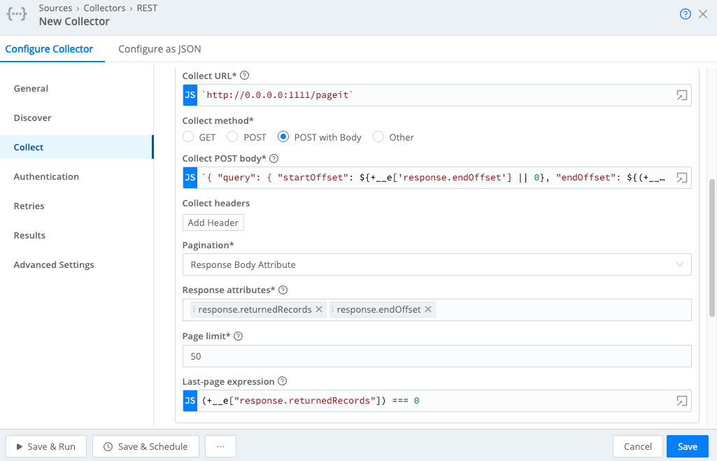 Collect POST body and Last-page expression