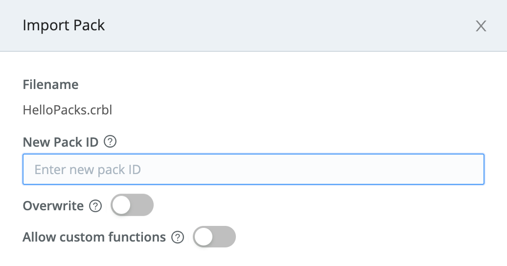 Renaming a Pack on import
